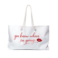 Weekender Bag — "You Know Where I'm Going" Lip Print Travel Tote